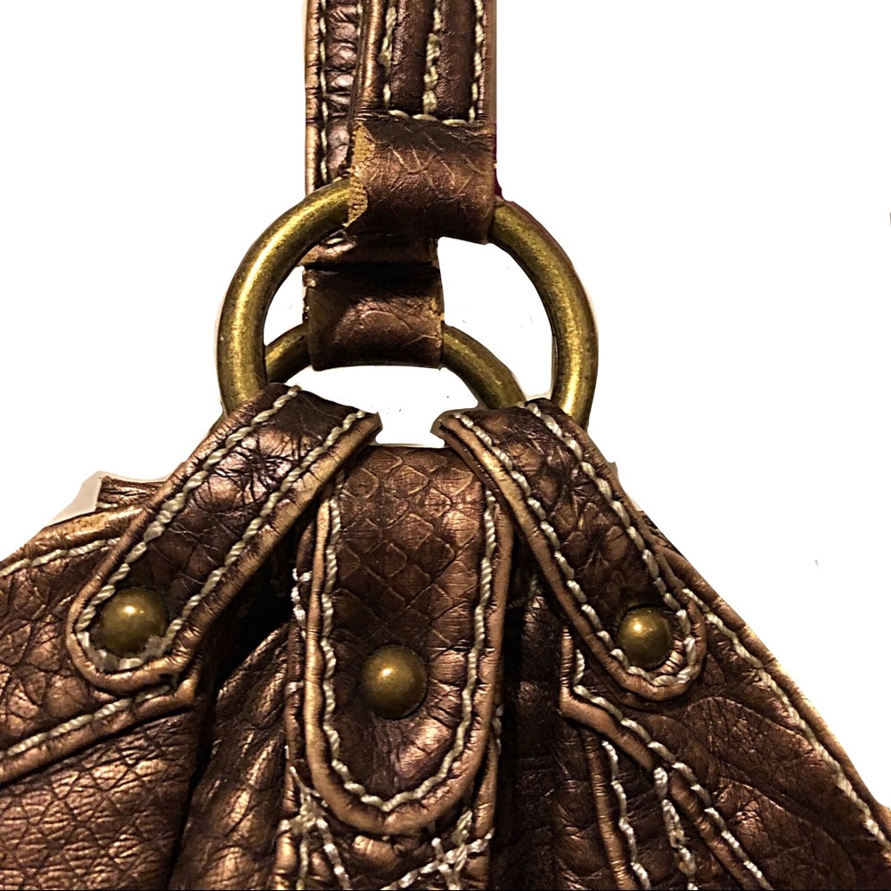 Bag-Tote, Rounded-Copper Brown Metallic - Picture 5 of 8
